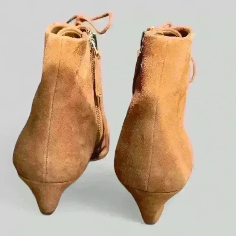 Nine West Shoes Women's 5.5 Beige Camel Tan Leather Yendira Ankle Bootie